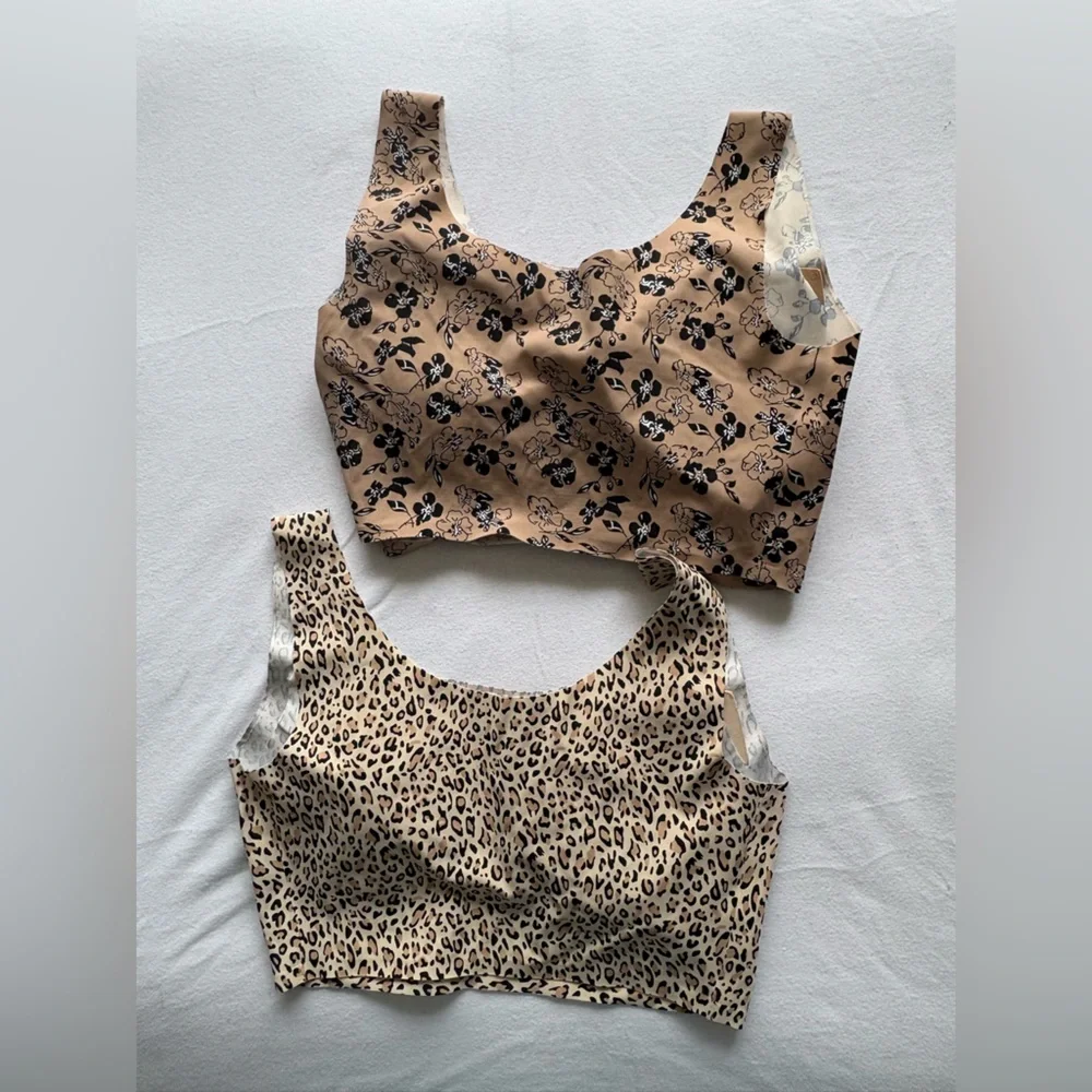 Rhonda Shear Floral and Leopard Print Body Bras - Black and Tan - Picture 2 of 3